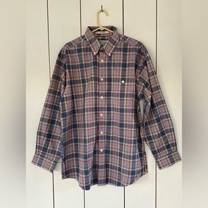Vintage Orvis Plaid Button-Up Long Sleeve Shirt Sz L Cotton Check